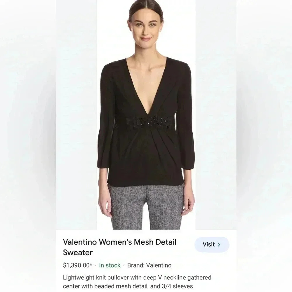 Valentino 💯 % wool V-neck sweater size L